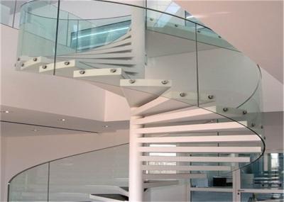 Round Post Railing Metal And Wood Spiral Staircase Screws Installation For Small Space