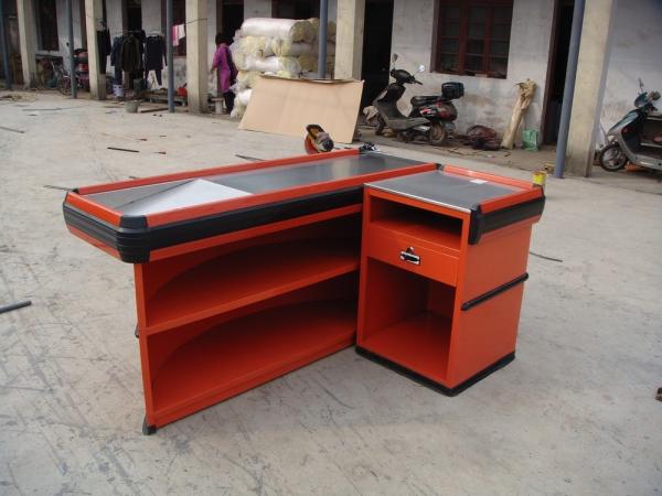 Retail Cash Supermarket Checkout Counter For Store And Shops / Supermarket Steel Checkstand