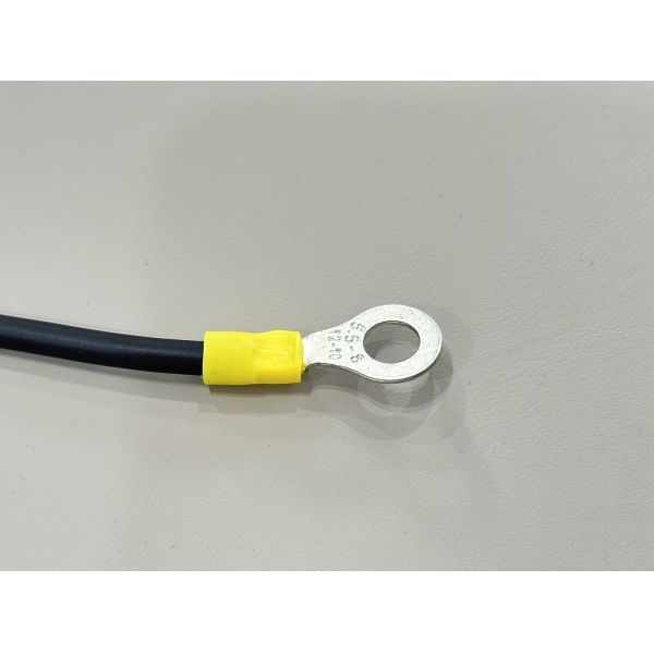 Ring to fork terminal power connector cable, DC PV negative grounding wire harness for battery, inverter, automotive and server electrical distribution, customization for pin size and cable length