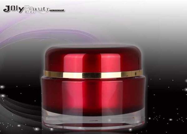 Frosty Evening Cream Red Height 48mm PMMA Cream Cosmetic Jars With Lids 30ML
