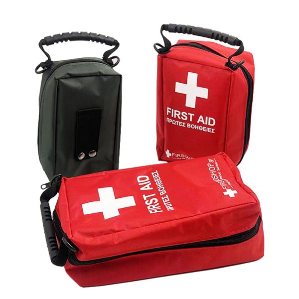 Green Travel First Aid Kit Camping Hiking Outdoor Survival Kit Bag case Pouch Handle Sport Emergency Bag Red