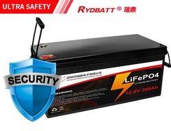 Rechargeable 12V 200Ah LiFePO4 Deep Cycle Battery Bluetooth Waterproof For RV Camp