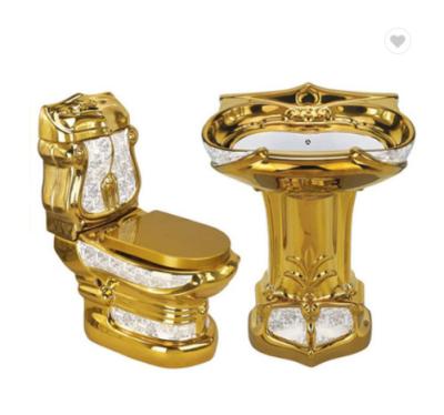 Wall Hung Gold Toilet Ceramic Wash Basin Bowl Freestanding Washstand