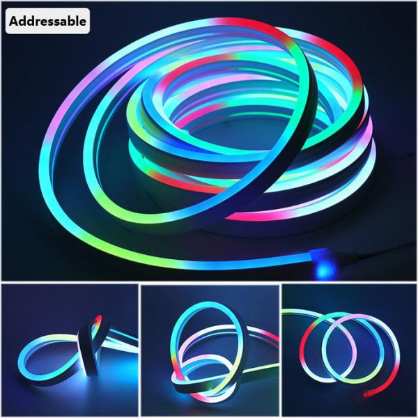 Flexible Multi Color Led Neon Lights Addressable Rgb Pixel Light Strip Set