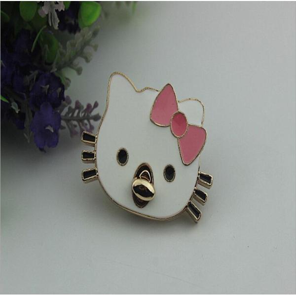 Beatiful hello kitty patter decorative light gold metal purse turn lock