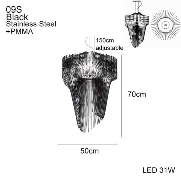 Nordic Modern Streamline Ceiling Pendant Lights Aria XL Pendant（WH-AP-630）