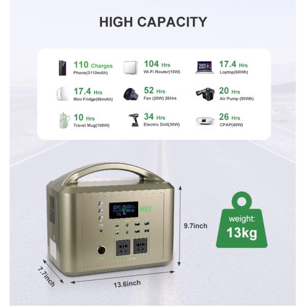 Almacenamiento de energía portátil al aire libre de Ion Battery 1.5kw del litio de la fuente de alimentación