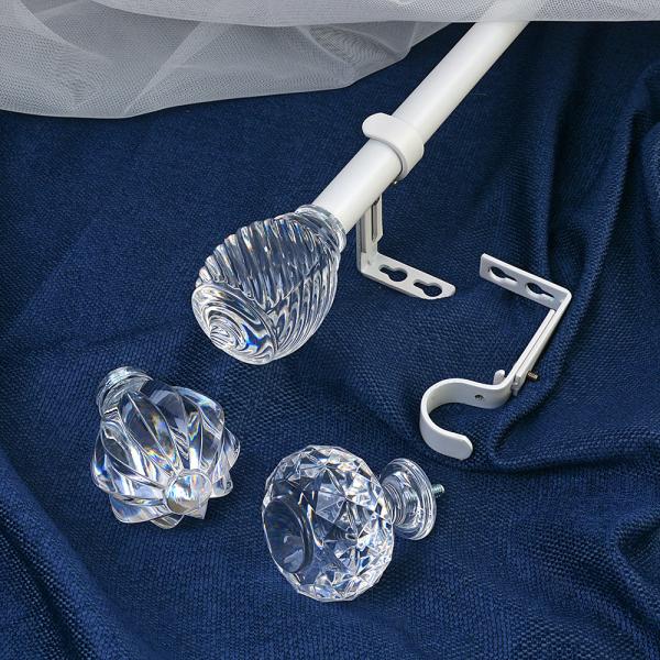 Crown Shape Transparent Acrylic Curtain Rod Accessories Single Bracket 25mm Diameter Custom