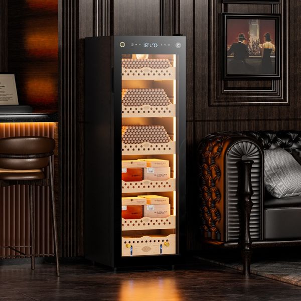 Dual-Zone Wine & Cigar Cooler Humidifier Luxury Constant Temperature Storage Cabinet Dual-Zone Wine & Cigar Cooler Humidifier Constant Temperature Storage Cabinet