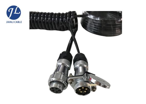 Side View Camera Vision Systems Cable with 7 Pin Metal Lockable Connector 1 Camera