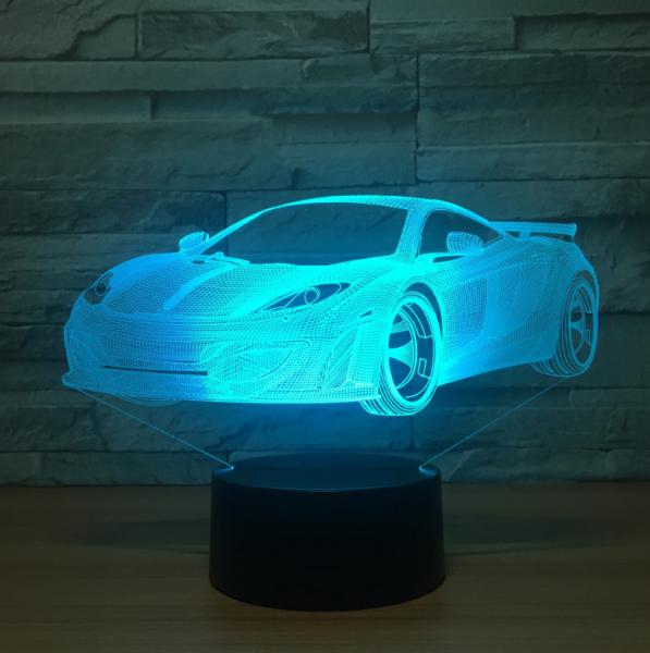Racing Car 3D Night Light 7 Colors Change with Remote Control As Christmas Gifts For Baby Room Decoration