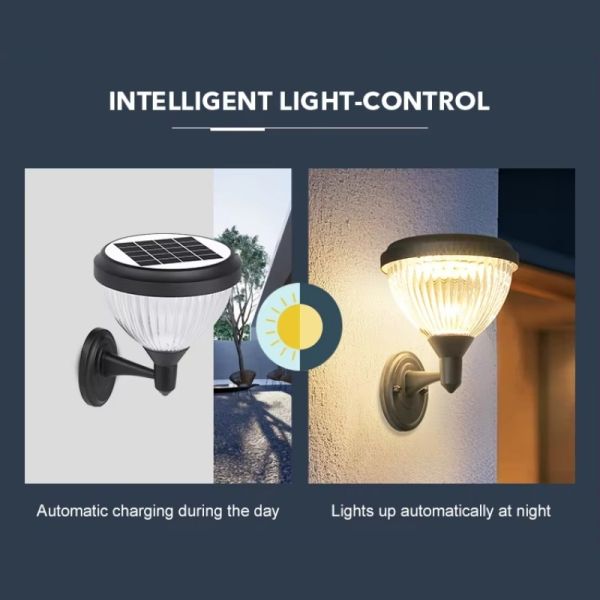 Waterproof Solar Wall Sconce Light – 200LM Bright LED for Home Exterior