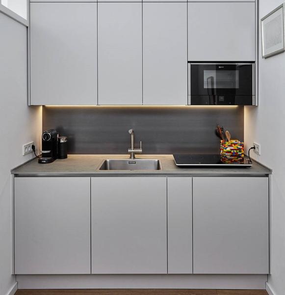 Modern Style Matt Finish Melamine Kitchen Cabinet For Apartment