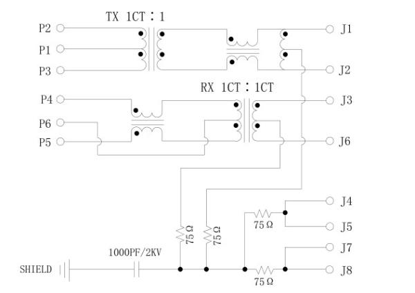LPJ2026KONL | P36-P03-11R9-C  100Base-Tx Magnetic RJ45 Jack Shield With LED