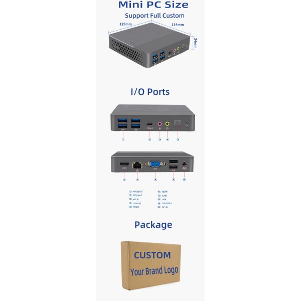 N5095 Quad Core Desktop Mini Computers WIFI With 128GB Storage