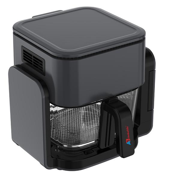 2 in 1 Air Fryer 4L with Grill Pan PTFE Non Stick Visible Glass Window