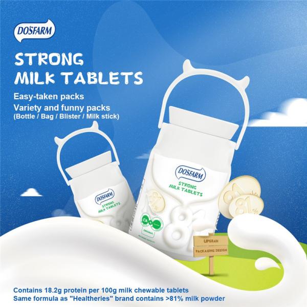 Prebiotics Blueberry Kids Chewable Milk Tablets With Rich Protein 81% Milk Powder For Each Tablet