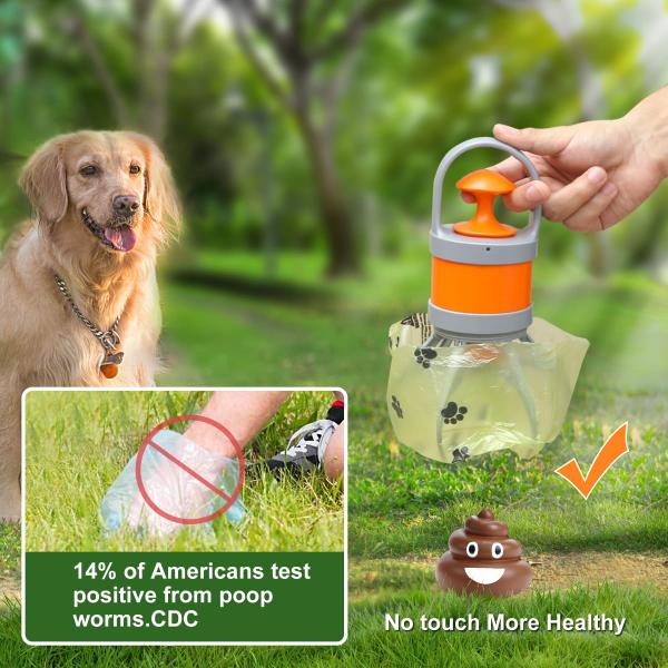 Accesorios para mascotas de plástico Eco-friendly Portable Poop Scooper para perros Naranja