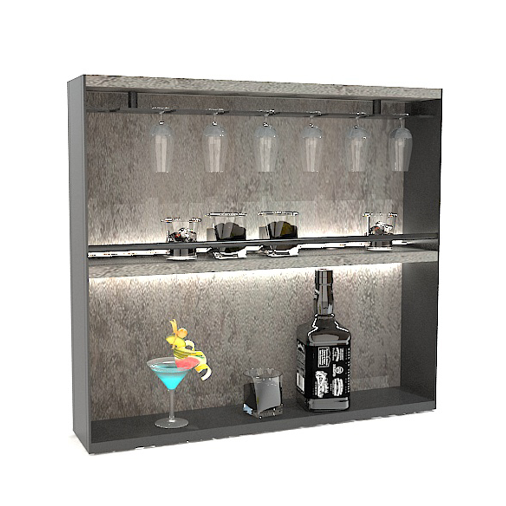 Italy Style Cabinet Aluminum Wood Storage Holders & Racks for Kitchen Wine Display Bar Cabinet