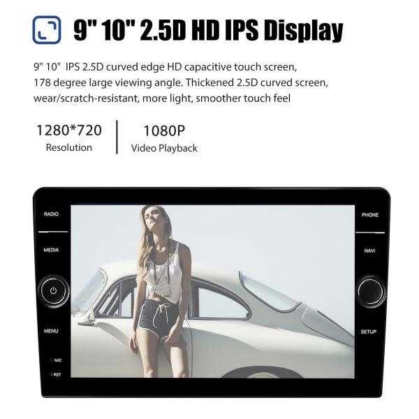 8/9/10 Botón Android 12 QELD Pantalla Radio del coche estéreo WiFi GPS navegación2G 32G CarPlay 2 Din Car Auoradio reproductor multimedia