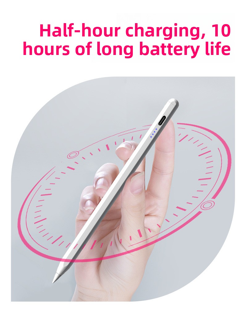 Active Metal Stylus Handwriting Compatible Capacitive Pen for iPad for & Android Devices Type-C Charging Adsorbable Design