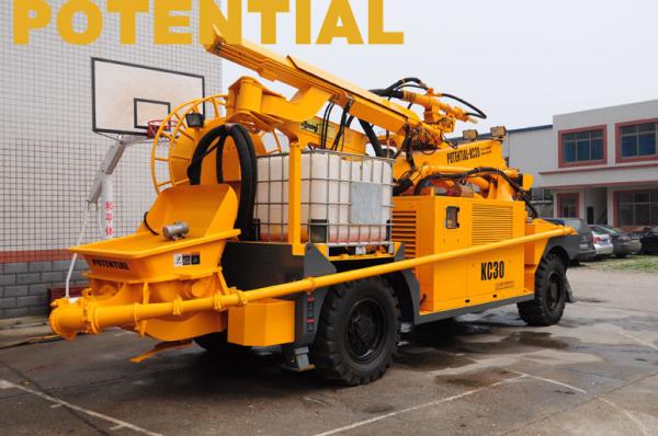 PLC Control Concrete Spraying Equipment 4 Wheel Drive KC3019 With Manipulator