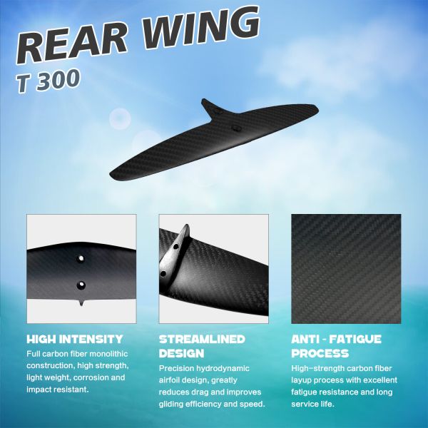 SURF SKINNY - 300/45 Carbon Rear Hydrofoil wing Water Sports Rear Wing Stab Stabilizer Tail