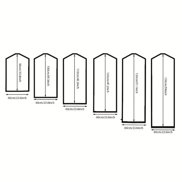 20pcs Plastic Clothes Dust Covers Hanging Storage Bag PVC Plant Fiber Type Proof Garment Bags for Home Dry Cleaners