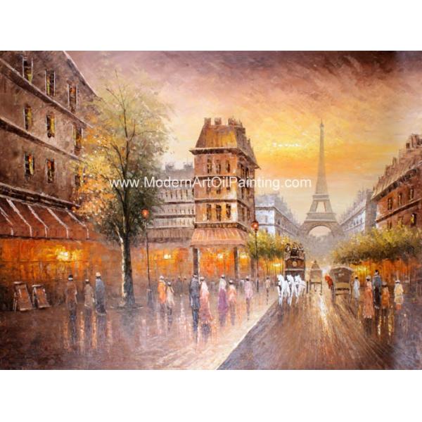 Palette Knife Paris Oil Paintings Handmade Thick Oil Texture Bedroom Deco