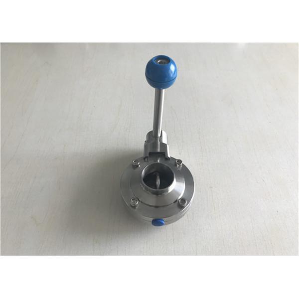 Sanitary Stainless Steel Butterfly Valves Pneumatic Type Threaded Type Connection