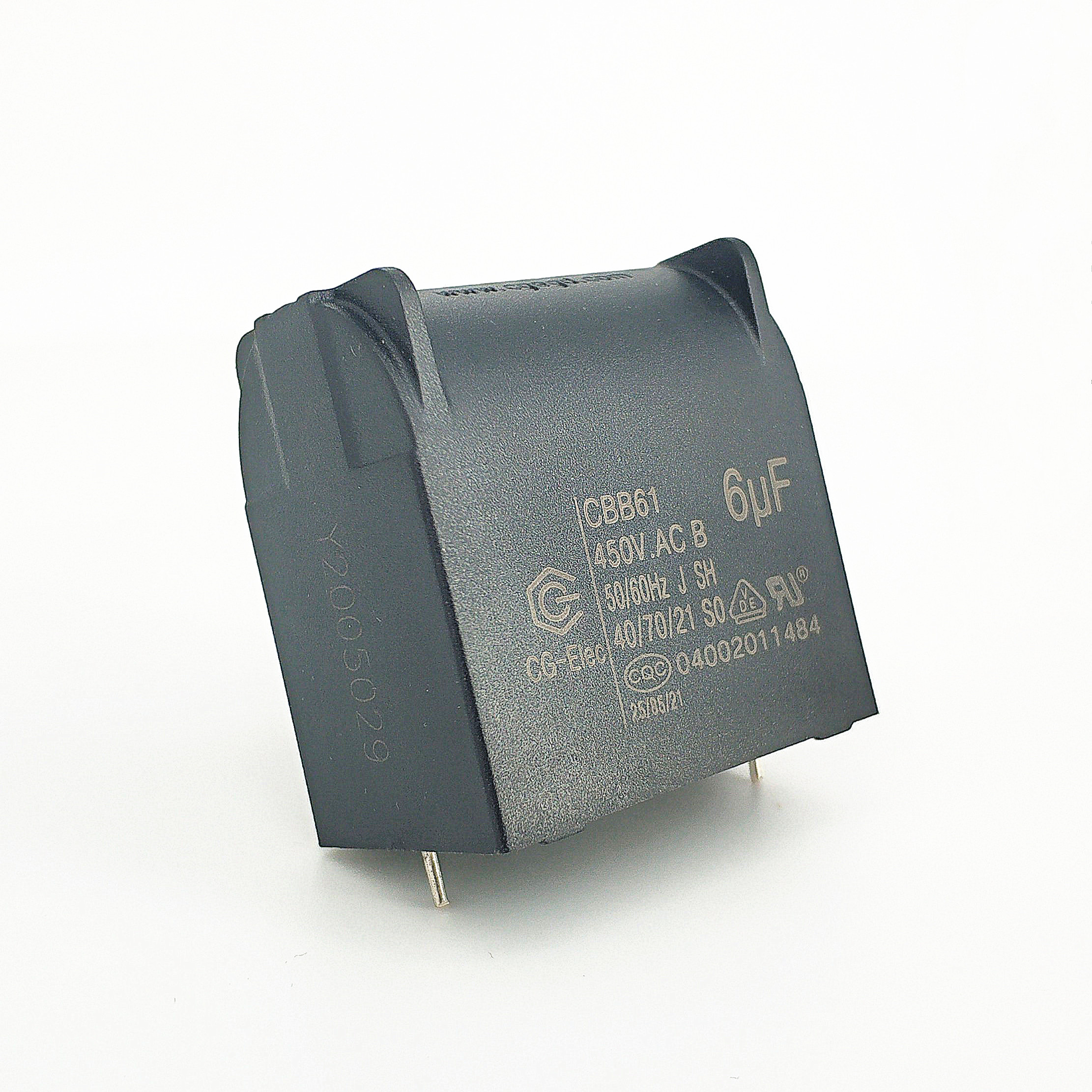 CBB61 450V 6UF Кондиционер Вентилятор Конденсатор Домашний Конденсатор 4 булавки Черный Эпоксид