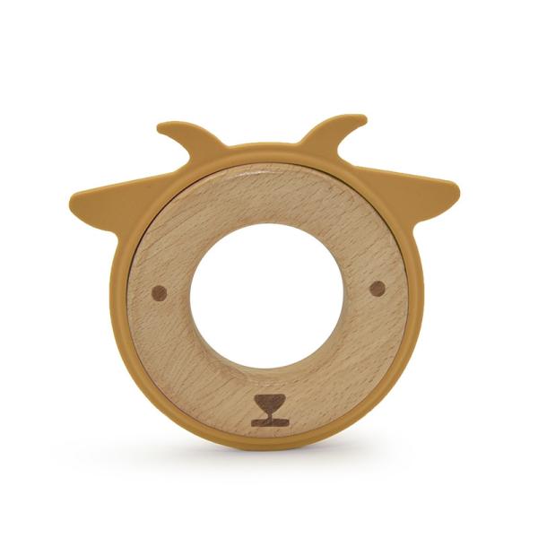 25cm LFGB Silicone Wood Teething Ring Brooklyn For Infants