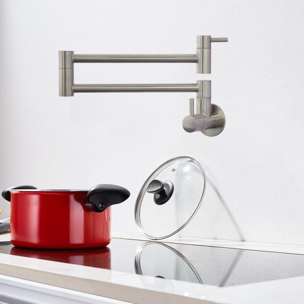 Steel 304/316 material Wall Mount Folding 360 Swivel Double Joint Spout Kitchen Sink Water Tap Faucet Pot Filler