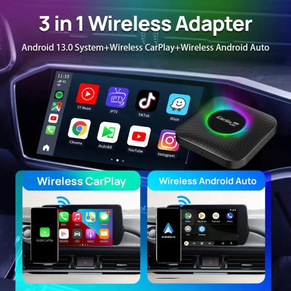 Android Box Cpc200 Tbox Ambient Wireless Adapter Carplay Usb 4G 64Gb Up To 512Gb Android 13 SDM660  Dongle Youtube Netflix Ai Tv Box