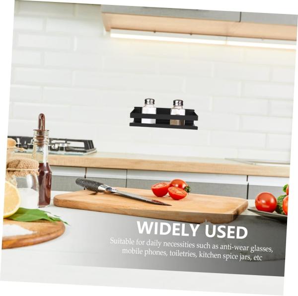 Wall Shelf Metal Wall Shelves Wall Organizer for Black Spices Bottle Storage