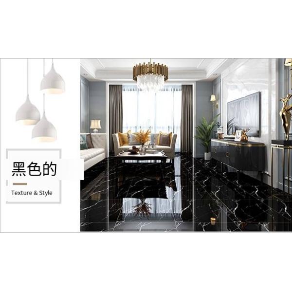 Living Room Polished Porcelain Floor Tiles Double Layer Black And White Lines