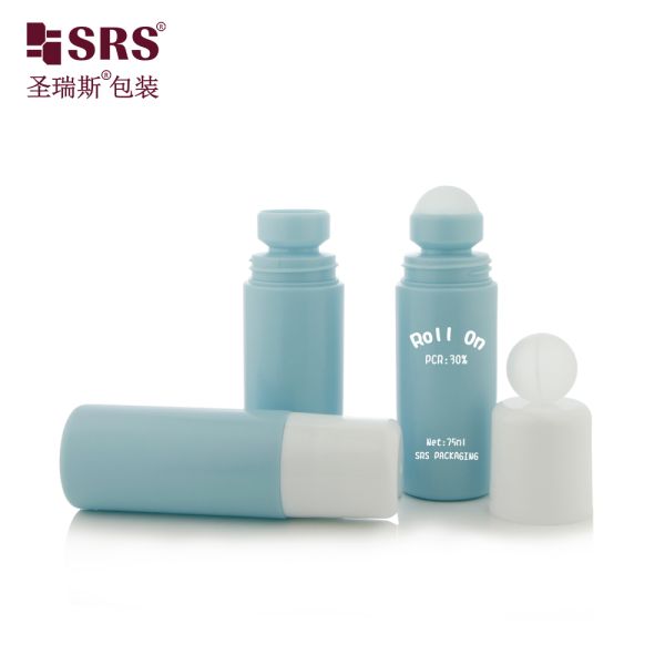 75ml Round Plastic Roll‑on Bottle Empty Deodorant Roller Bottle Multiple Optional Caps