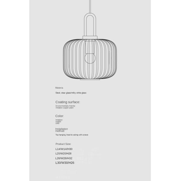 Mid century pendant light retro design glass lampRestaurant Hotel Simple Decorative Light(WH-AP-602)