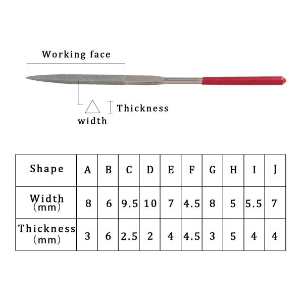 Electroplated Metal File Set For Metal Glass Stone Rough Carving