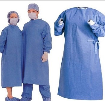 Disposable  non-woven PP SMS hospital clothing,sterile patient gown