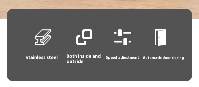 Modern Double-Open Automatic Closing Adjustable Stainless Steel Door Spring Hinge 110 Opening Angle Wall Mount