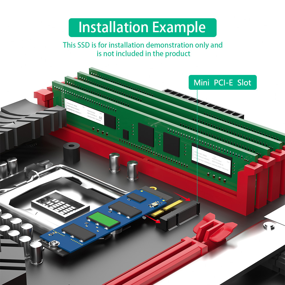 M.2 (NGFF) Nvme SSD в Mini PCIe Adapter M.2 NGFF Ключевой адаптер M