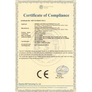 Spring-lighting Electronics Co.,Ltd Certifications