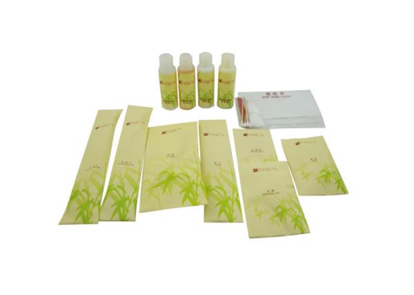 Business Travel Kit Yellow Color , Hotel Amenity Kits With Printing Logo
