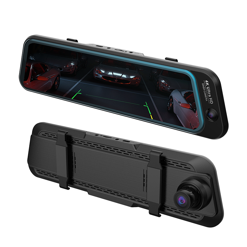 Rearview Mirror Dash Cam With 4K Front Camera Built In GPS And WiFi Connectivity Dual Lens DVR