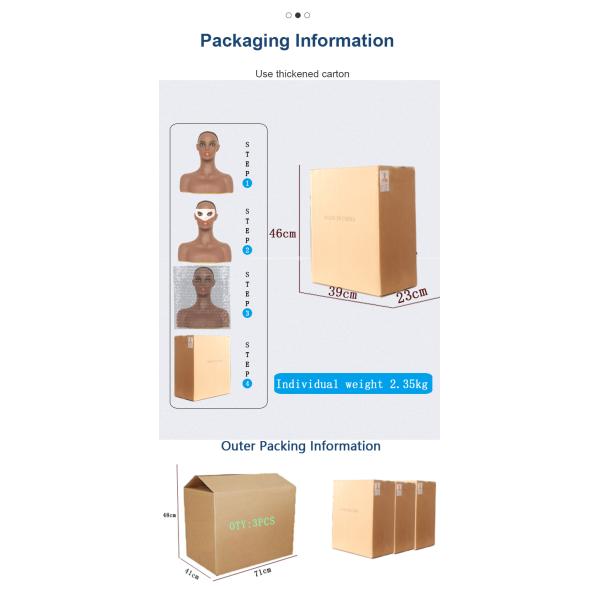 Human Skin Meticulous Makeup Mannequin Display Head With Shoulders