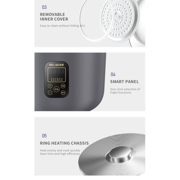 500W 3.2qt Multi Purpose Electric Rice Cooker 220V Thick Kettle Liner Three Dimensional Heating