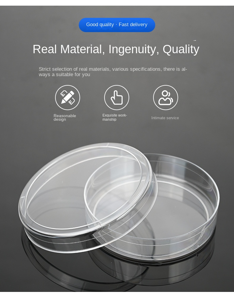 Sterile Polystyrene Petri Dishes - Disposable, Multi-Sizes for Microbiology & Lab Research