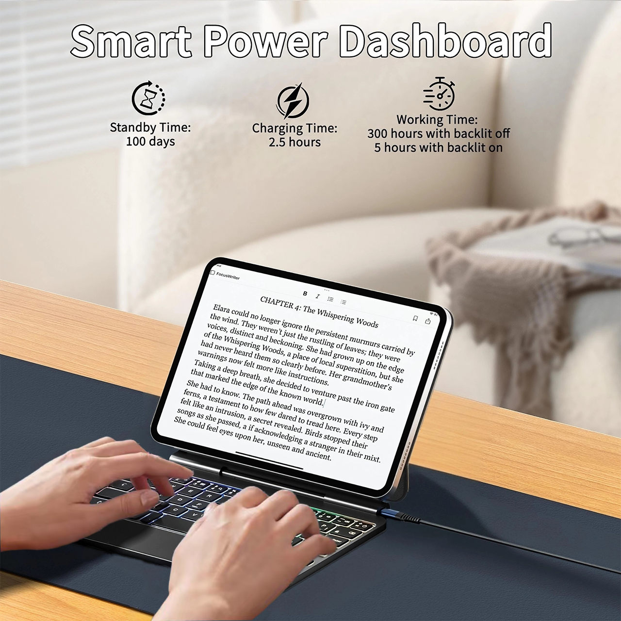 Ultra Slim Cantilever Magic Keyboard for iPad Mini 7 / Mini 6 Magnetic Case with Precise Trackpad & Backlight Keyboard Cover