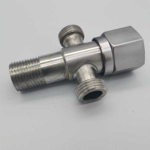 Angle Valve Multifunction Stainless Steel 3Ways T Valves for Bathroom Engineering